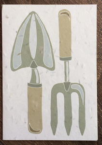 Fork and trowel plantable card