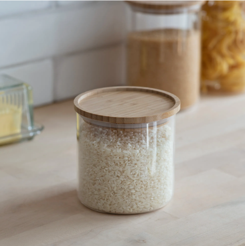  Audley Glass & Bamboo Storage Jar | Small