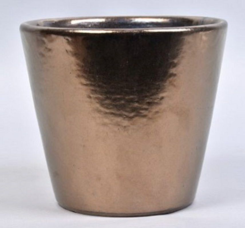Bronze glazed large pot 20 X 18cm