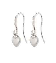 Load image into Gallery viewer, silver plated delicate hearts on small hooks for a simple classic look