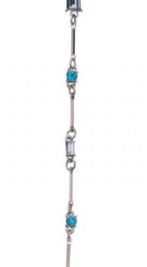 Ariana Real White Gold Plated Blue Clear Crystal Long Necklace