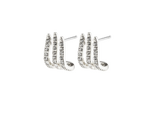 Load image into Gallery viewer, Kaylee Silver Plated Crystal Claw Earrings 642116013