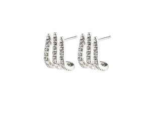 Kaylee Silver Plated Crystal Claw Earrings 642116013