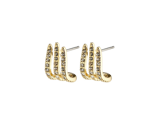642112013 Kaylee Gold Plated Crystal Claw Earrings
