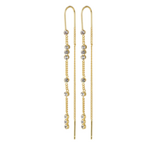 Load image into Gallery viewer, Kamari Gold Plated Crystal Chain Earrings