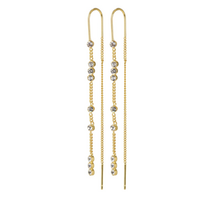 Kamari Gold Plated Crystal Chain Earrings