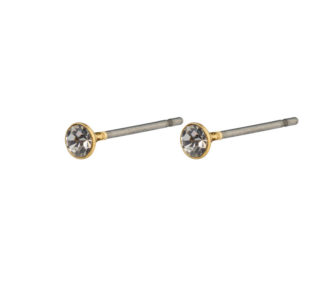 Sylvie gold Plated Small Crystal Studs
