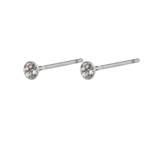Sylvie Silver Plated Small Crystal Studs