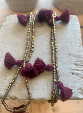 Load image into Gallery viewer, Bali gold beaded multi tasselled necklace | Various colours