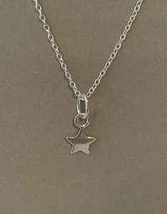 Sterling Silver Mini Charm Necklace | Star