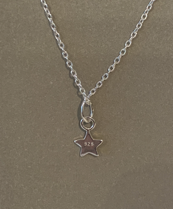 Sterling Silver Mini Charm Necklace | Star