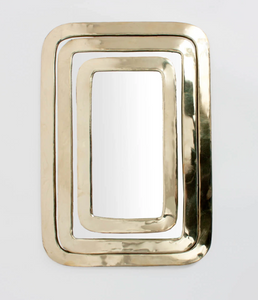 Moroccan  Rectangular Mirror With Rounded Corners | Brass