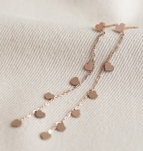 Delicate little single chains with tiny hearts spread along the length.