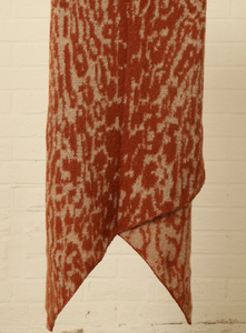 Animal Print Blanket Scarf | Rust & Beige