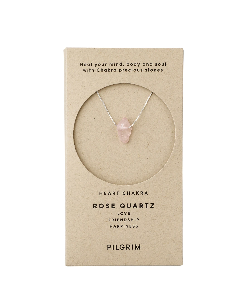 Heart Chakra Necklace : Silver Plated : Rose Quartz