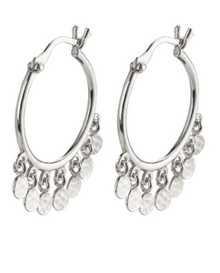 Silver Plated Hoops With Tiny Coins : Panna