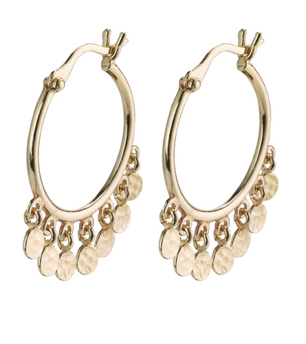 Gold Plated Hoops With Tiny Coins : Panna