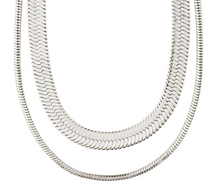 Load image into Gallery viewer, RECONNECT chunky snake chains, 2-in-1 set silver-plated