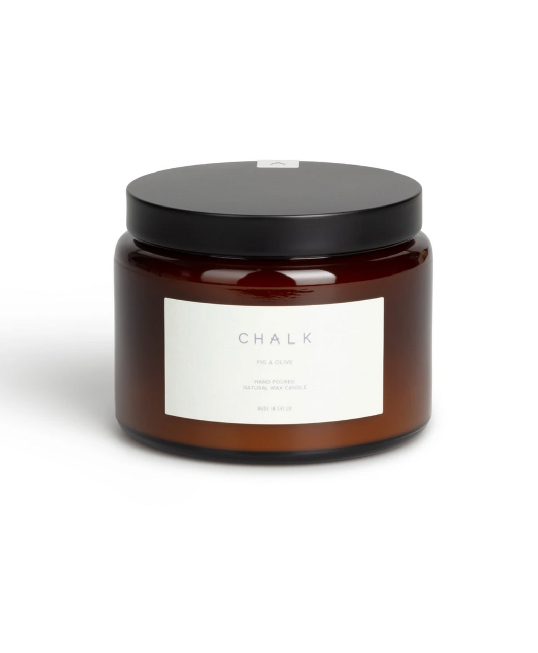 A Large Fig and Olive Scented Candle in a Large Amber jar