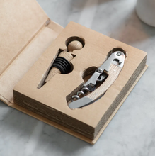 Load image into Gallery viewer, Bottle Opener and Stopper Set | Stainless Steel &amp; Oak