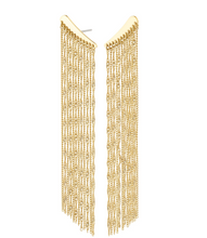 Load image into Gallery viewer, cascading gold chain earrings