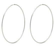 Load image into Gallery viewer, Large silver hoops