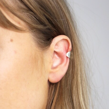 Load image into Gallery viewer, Wide Sterling Silver Hammered Ear Cuff