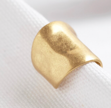 Load image into Gallery viewer, Wide Organic Finish Ear Cuff in Gold