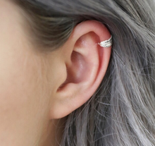 Load image into Gallery viewer, small sterling silver feather ear cuff