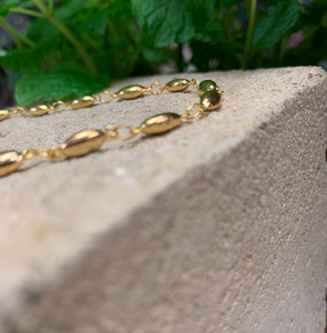 Gold Anklet With Long Beads