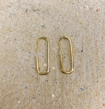 Load image into Gallery viewer, Gold Plated Small Rectangular Earrings