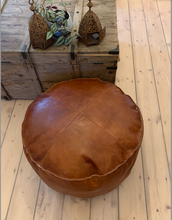 Load image into Gallery viewer, Large Leather Pouffe