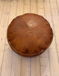 Large Leather Pouffe