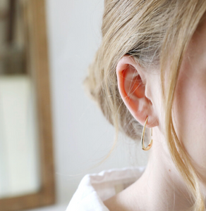 Small Teardrop Hoop Earrings | Gold and Silver
