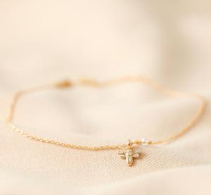 Bee Charm Gold Ankle Chain