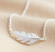 Load image into Gallery viewer, Silver Feather Necklace