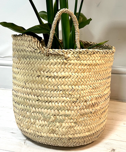 Round Palm Grass Basket