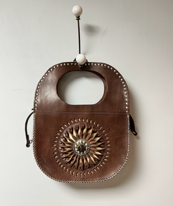 Moroccan Handbag with Long Strap and Circular Design