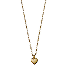 Load image into Gallery viewer, Delicate gold plated heart pendant necklace on a fine link chain.