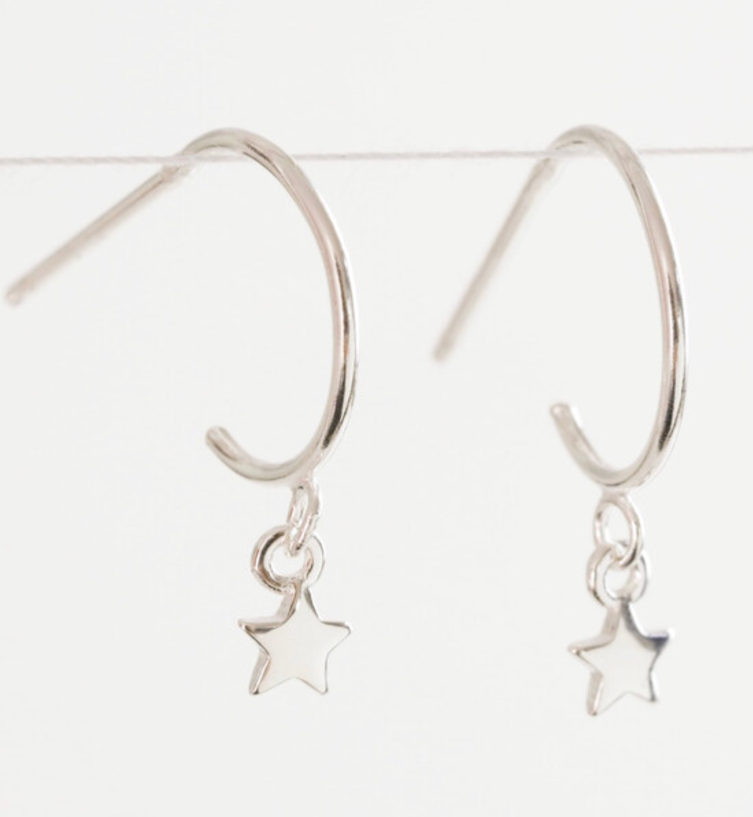 Sterling silver charm hoop on sale earrings