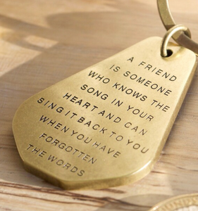 Brass keyring perfect for a best friend