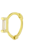Load image into Gallery viewer, Tiny 8 mm Hoop Earring with Crystal | Gold and Silver