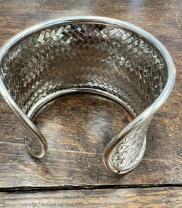 Woven Sterling Silver Indian Cuff Bracelet