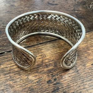 Woven Sterling Silver Indian Cuff Bracelet