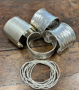 Hammered Sterling Silver Indian Cuff Bracelet