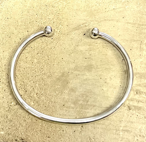 Sterling Silver Cuff Bracelet With Round Ends