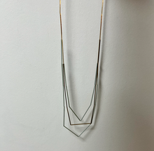Load image into Gallery viewer, Long Three Strand Geometric Necklace