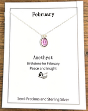 Load image into Gallery viewer, Birthstone Necklaces | Semi-precious Stone and Sterling Silver