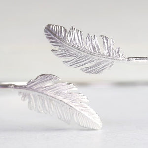 Silver Plated Feather Bangle