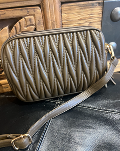 Quilted Crossbody Handbag | Khaki